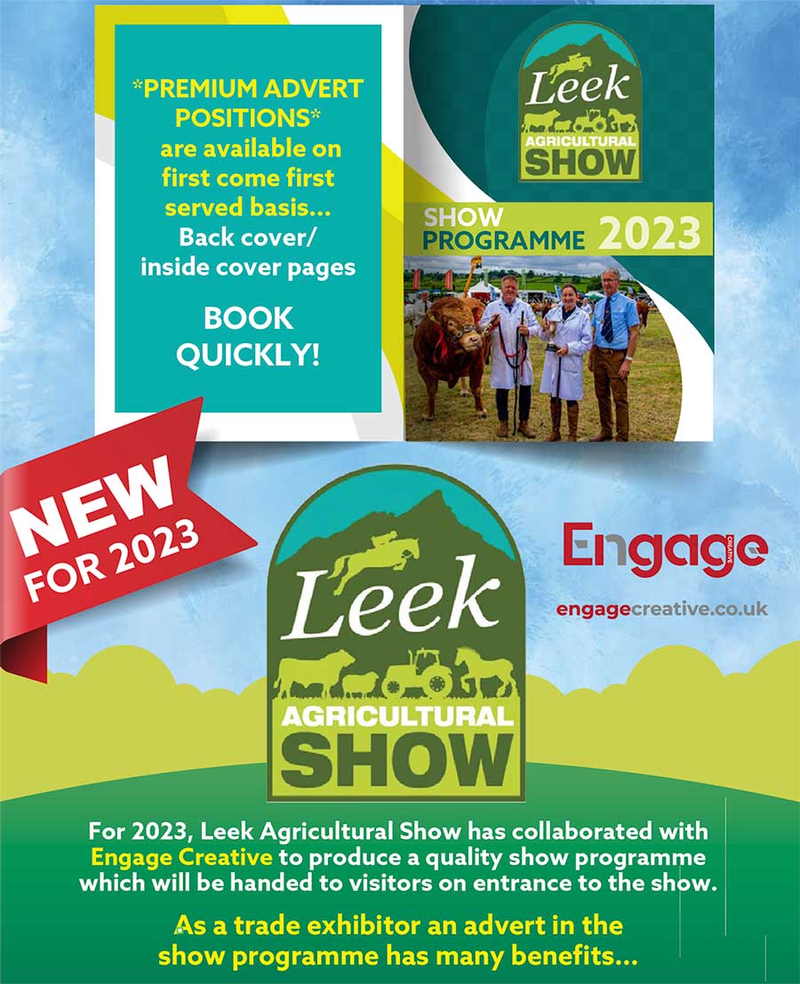 Official Leek Show Programme partners for 2023