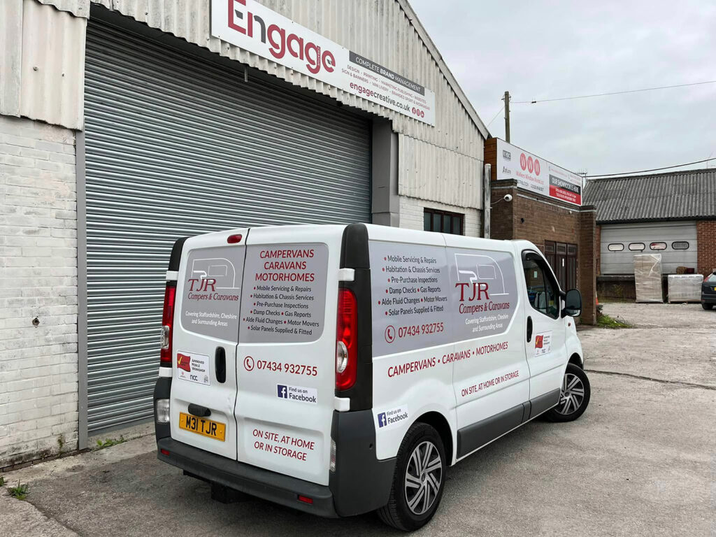 Vehicle Livery Renault Trafic design and install from Engage Creative, l Stoke on Trent