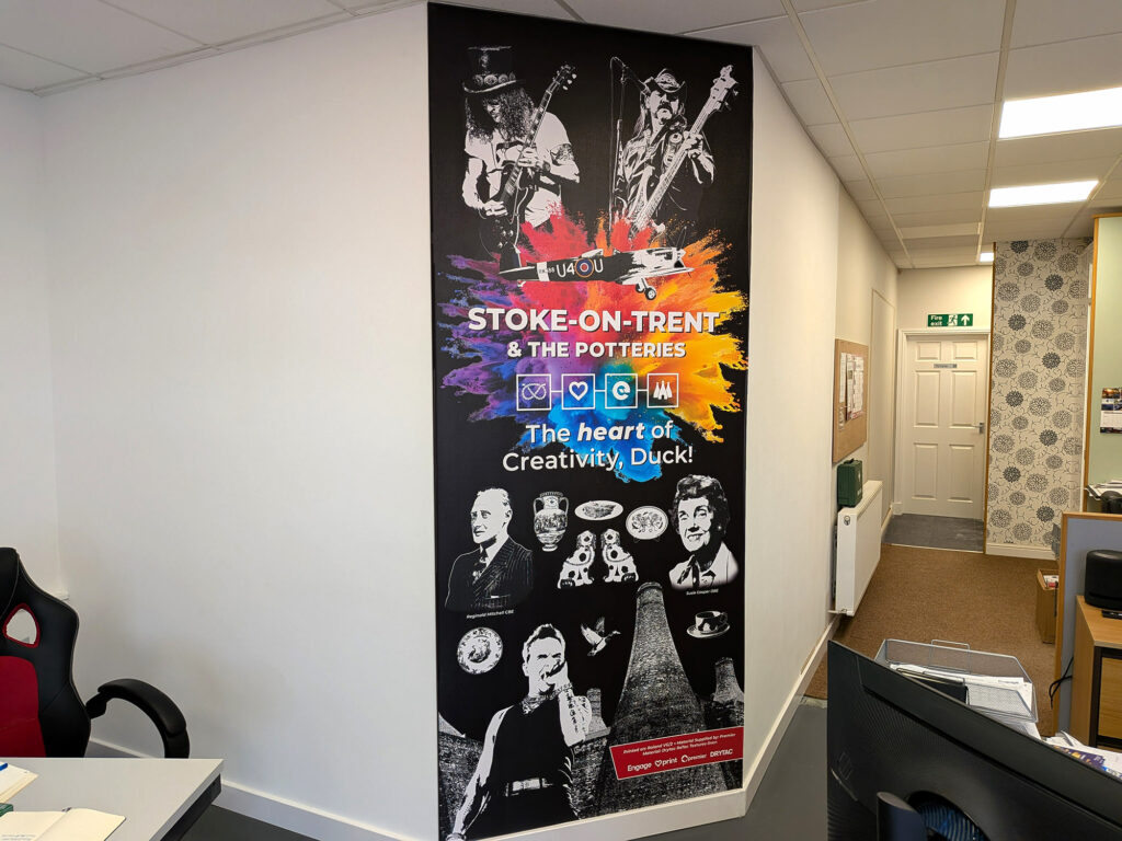 Printed Wall Graphics for Branding by Engage Creative Stoke-on-Trent