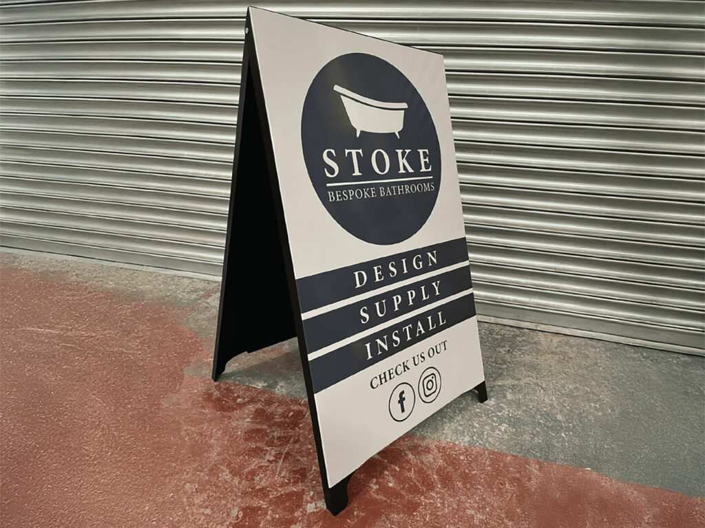 Metal A Board Pavement Sign designed and fabricated by Engage Creative - Stoke on Trent