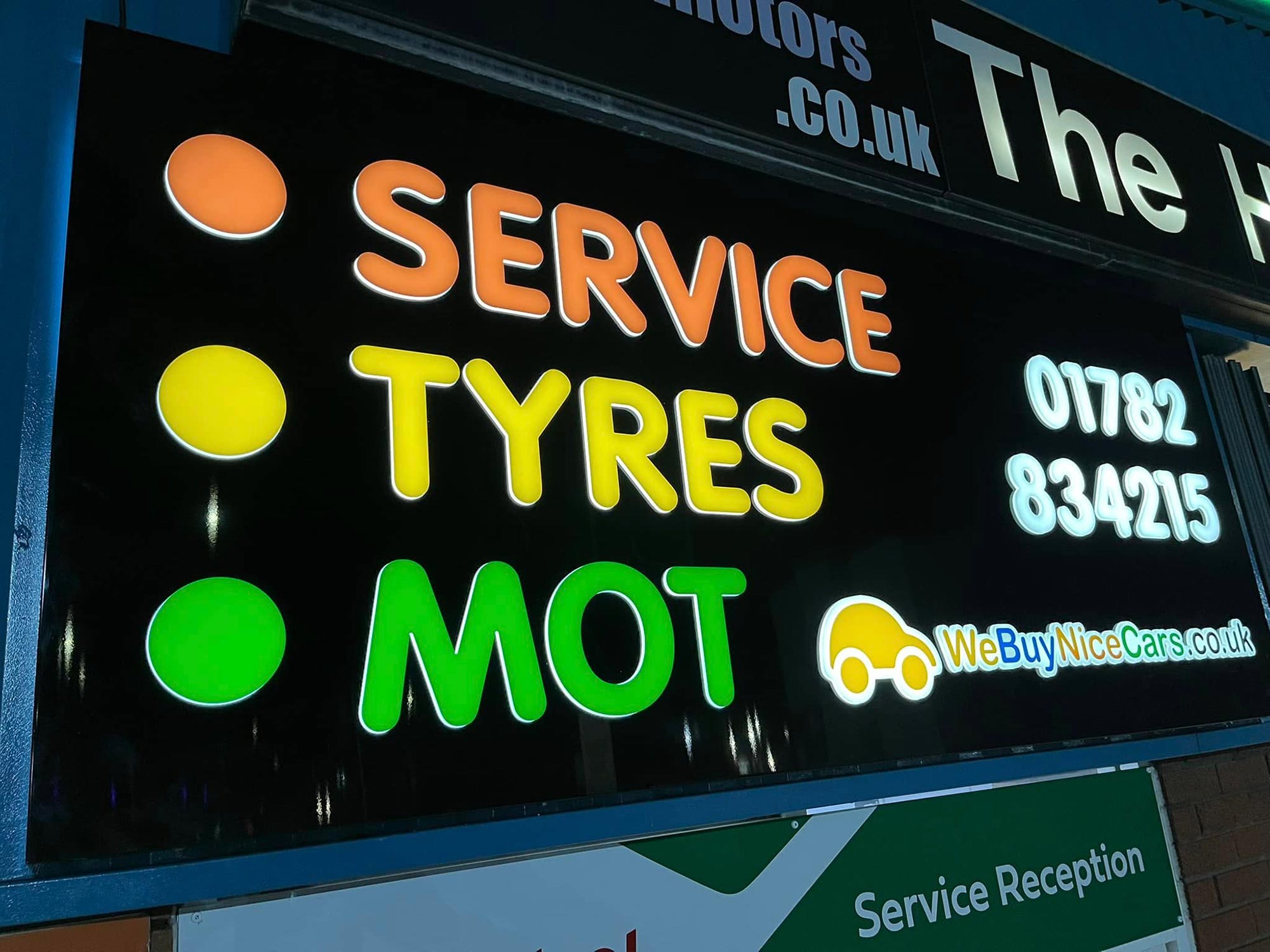 Illuminated tray signs - design, fabrication and install from Engage Creative, l Stoke on Trent