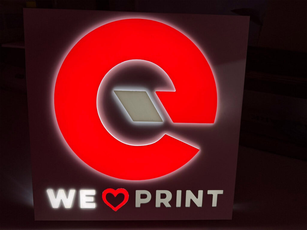 Illuminated tray signs - design, fabrication and install from Engage Creative, l Stoke on Trent