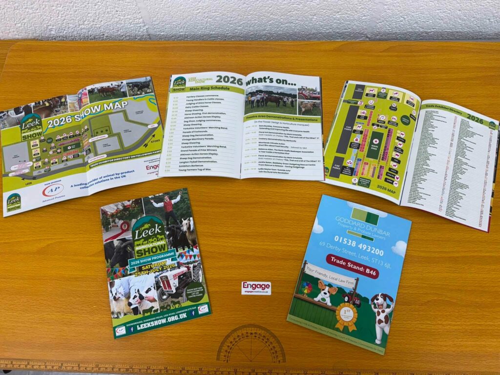 Show programme designed and printed by Engage Creative