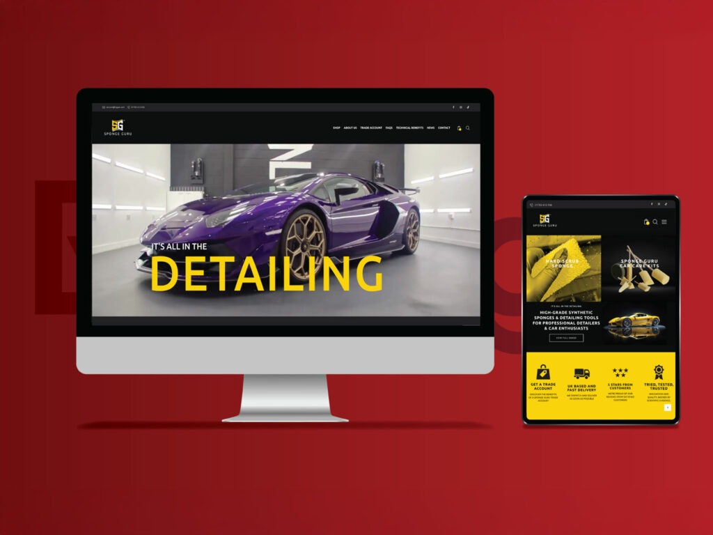 Sponge Guru website visual designed by Engage Creative